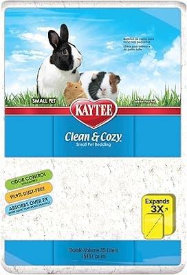 Kaytee Superpet | Clean & Cozy Animales pequeños/Roedor/Cama para hámster | Blanco | 99,9% Libre de Suciedad| Control de olores | 85 litros