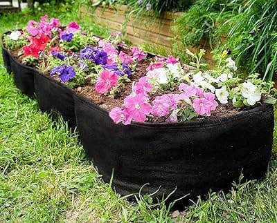 Kenley Large Raised Garden Bed - 135 Gallon Flower or Vegetable Grow Bag for Gardening - Non-Toxic Fabric Planter Beds with Plant Tags