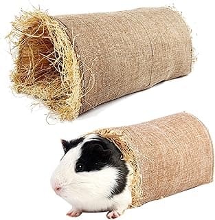 HUTVD Tunnel pour Hamster, Tunnel de Foin pour Hamster Ø 20cm/32cm - Refuge pour Petits - Animaux Accessoires - Nature Marron Standard - 35g/50g