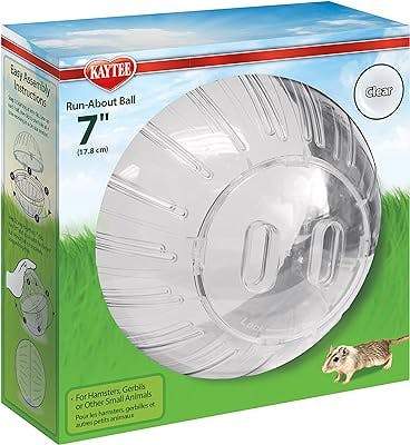 Kaytee 7" Clear Run-About Exercise Ball For Pet Hamsters & Gerbils
