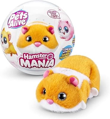 Pets Alive Hamster Mania by ZURU, Orange Hamster, Pet Nurture, Cuddly Toy, Real Alive, 20+ Sounds Interactive, Electronic Pet, (Orange)