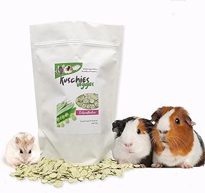 Premium Quality Pea Flakes - Treats and Food for Rodents, Hamsters, Guinea Pigs, Dwarf Rabbits and Chinchillas - KuschiesVeggies - (Pea Flakes, 500 g). With Aroma Protection Packaging