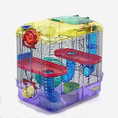 Kaytee CritterTrail Two Level Habitat for Pet Dwarf Hamsters, Gerbils or Mice, Blue