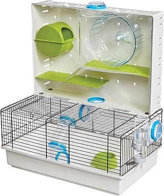 MidWest Homes for Pets Hamster Cage | Awesome Arcade Hamster Home (White) | 18.11 x 11.61 x 21.26 Inch