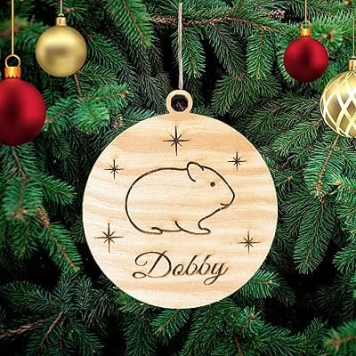 Personalised Hamster Christmas Tree Decoration Pet Christmas Tree Decoration with Hamster Name Christmas Decoration Ornament Wooden Christmas Tree Decoration Christmas Decoration Ornament