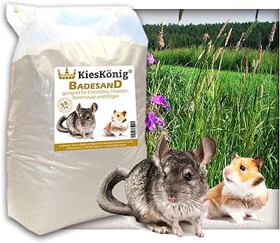 Premium Bathing Sand for Chinchillas, Hamsters, Gerbils and Degus, Soft Rounded Grain