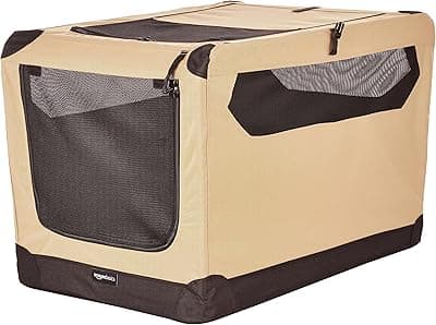 Amazon Basics 36 Inch Folding Soft Dog Crate, Tan