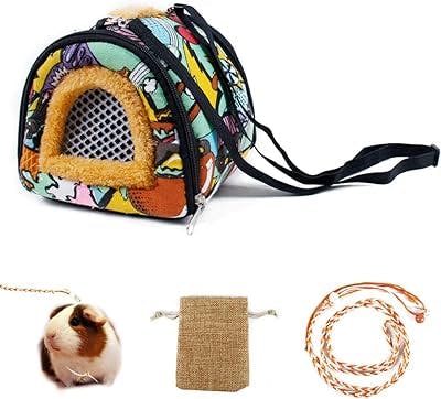 Hamster Guinea Pig Carrier Bag Breathable Small Animals Hedgehog Squirrel Chinchilla Sugar Glider Outdoor Travel Bag Zipper Portable Outgoing Bags